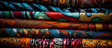 Afrykańskie ubrania - chitenge, kitenge. Orientalne wzory, zygzaki, kształty, kropki. 
