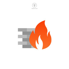 Wall Mural - Firewall icon symbol vector illustration isolated on white background