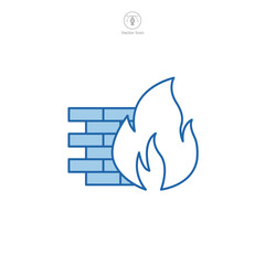 Wall Mural - Firewall icon symbol vector illustration isolated on white background