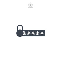 Wall Mural - Password icon symbol vector illustration isolated on white background