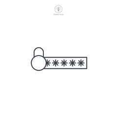 Wall Mural - Password icon symbol vector illustration isolated on white background