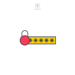 Wall Mural - Password icon symbol vector illustration isolated on white background