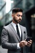 © Alfazet Chronicles - cropped shot of a young businessman using a cellphone while standing outside