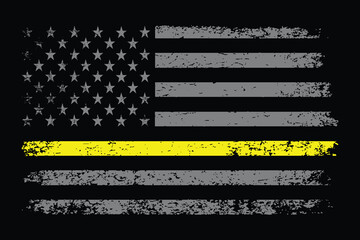 Wall Mural - Thin Yellow Line Flag Design