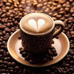 cup of coffee two heart