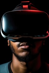 Poster - closeup shot of an unrecognizable man using a virtual reality headset