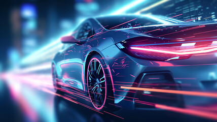 EV electric car system or futuristic automotive technology with connecting power control.super computer in modern machine.artificial intelligence development.