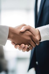 Wall Mural - cropped shot of two unrecognizable people shaking hands in agreement