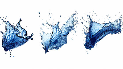 Wall Mural - water splashes isolated on a white background.