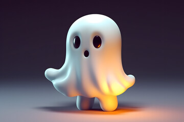 Sticker - 3d cute ghost Made with Generative AI