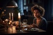 © altitudevisual - shot of a young girl having dinner with her family at the dining table