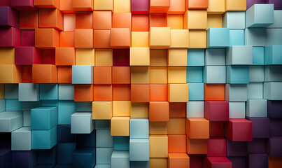 Wall Mural - abstract texture background from colored geometric shapes.