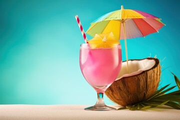 Canvas Print - Tropical cocktail with coconut.