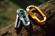 Durable carabiner featuring a reliable locking system. Generative AI