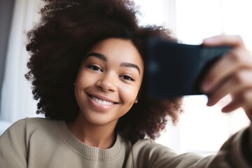 Poster - cropped shot of a young woman taking selfies on her tablet