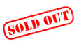 SOLD OUT red rubber worn out stamp text on transparent background