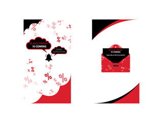 Wall Mural - black friday discount sale abstract vector design for phone screen with speech bubble, envelope. sub