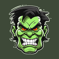  Green Head Monster llustration