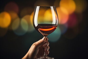 Wall Mural - A man's hand with a glass of red wine.