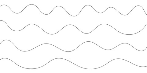 Abstract wavy curved lines background. Abstract seamless pattern with lines background. Vector border wavy design element.