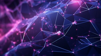 Wall Mural - abstract futuristic communication neon low poly motion background