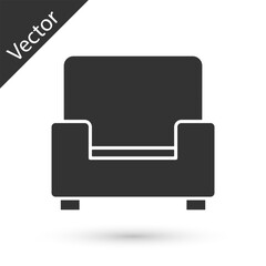 Poster - Grey Armchair icon isolated on white background. Vector