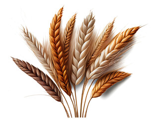 Wall Mural - Ears of wheat on a transparent background