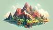 © Yahor Shylau  - isometric mountain.