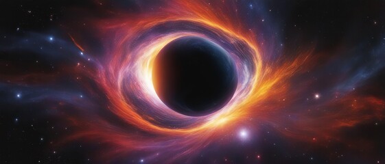 Wall Mural - consequences of a supernova explosion, black hole formation, and the spread of a cloud of energy and