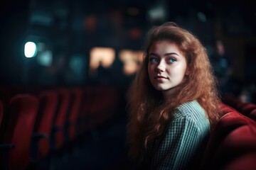 shot of a young woman in theatre