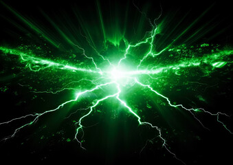 Wall Mural - green static electricity background, abstract green static electricity, energy-charged, vivid energy