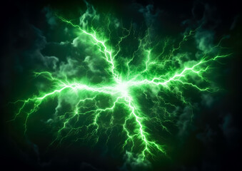 Wall Mural - green static electricity background, abstract green static electricity, energy-charged, vivid energy