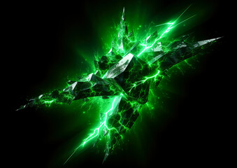 Wall Mural - green static electricity background, abstract green static electricity, energy-charged, vivid energy