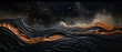 Gorąca lawa- obraz abstrakcyjny na czarnym płótnie malowany piaskiem