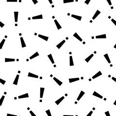 Wall Mural - exclamation mark seamless pattern. repeating important patern. black simple attention marks on white