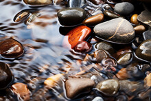 Rocks And Pebbles Submerged In Water