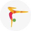 Acrobatic gymnastics competition icon. Colorful sport sign.