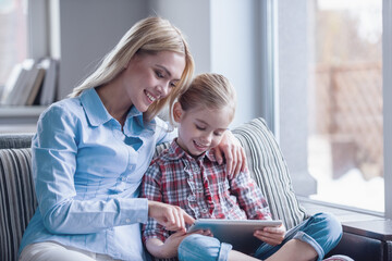 Wall Mural - Mom and daughter