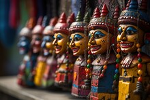 Colorful Indian Puppets Display
