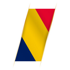 Wall Mural - Chad flag in the form of a banner with waving effect and shadow.