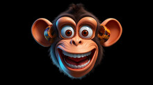 3d Cute Monkey Character, Generative AI