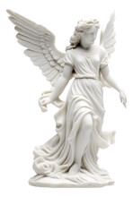 White Plaster Angel Figurine Miniature.