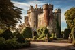 Historic castle located in Malahide, Ireland. Generative AI