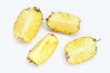 Wall Mural - Fresh pineapple on white background.