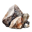 © VALUEINVESTOR - rock and stone watercolor illustration, generative AI