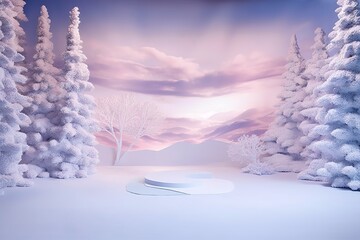 Wall Mural - winter landscape background, generative ai.