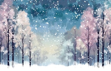 Wall Mural - winter landscape background, generative ai.