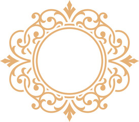 Wall Mural - golden filigree circle. decorative round vintage frame
