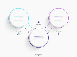 Wall Mural - vector infographic label design template with icons and 3 options or steps. can be used for process 