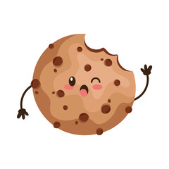 Wall Mural - cookie kawaii food happy icon